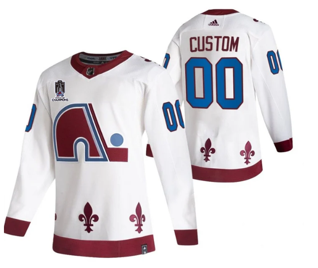 Men's Colorado Avalanche Avtive Player Custom 2022 White Stanley Cup Champions Patch Stitched Jersey